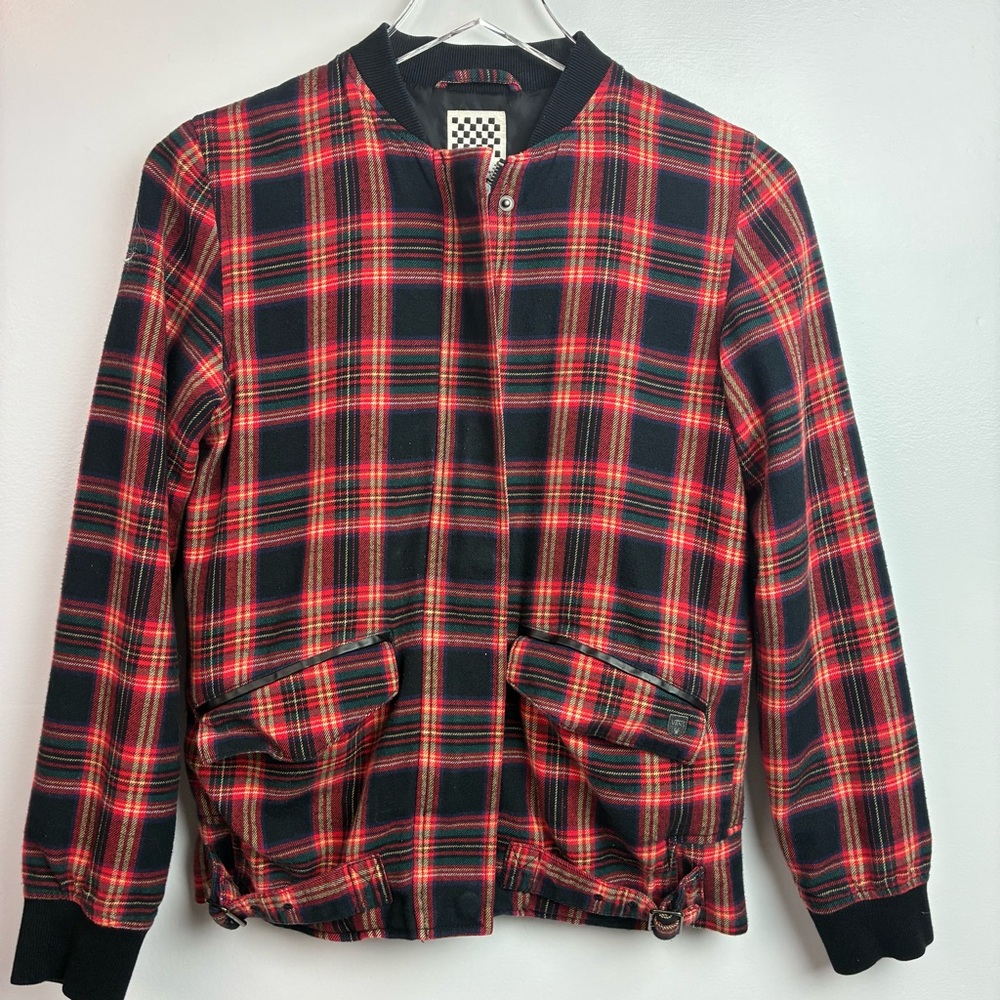 Vans Red Plaid Flannel Bomber Jacket
